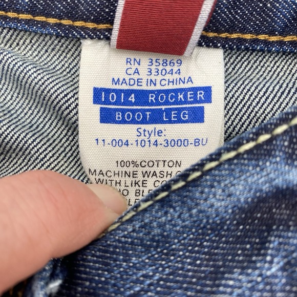 John B Stetson 1014 Rocker Fit Boot Leg Blue Jeans Mens 31x34 Western Cowboy - Picture 6 of 12